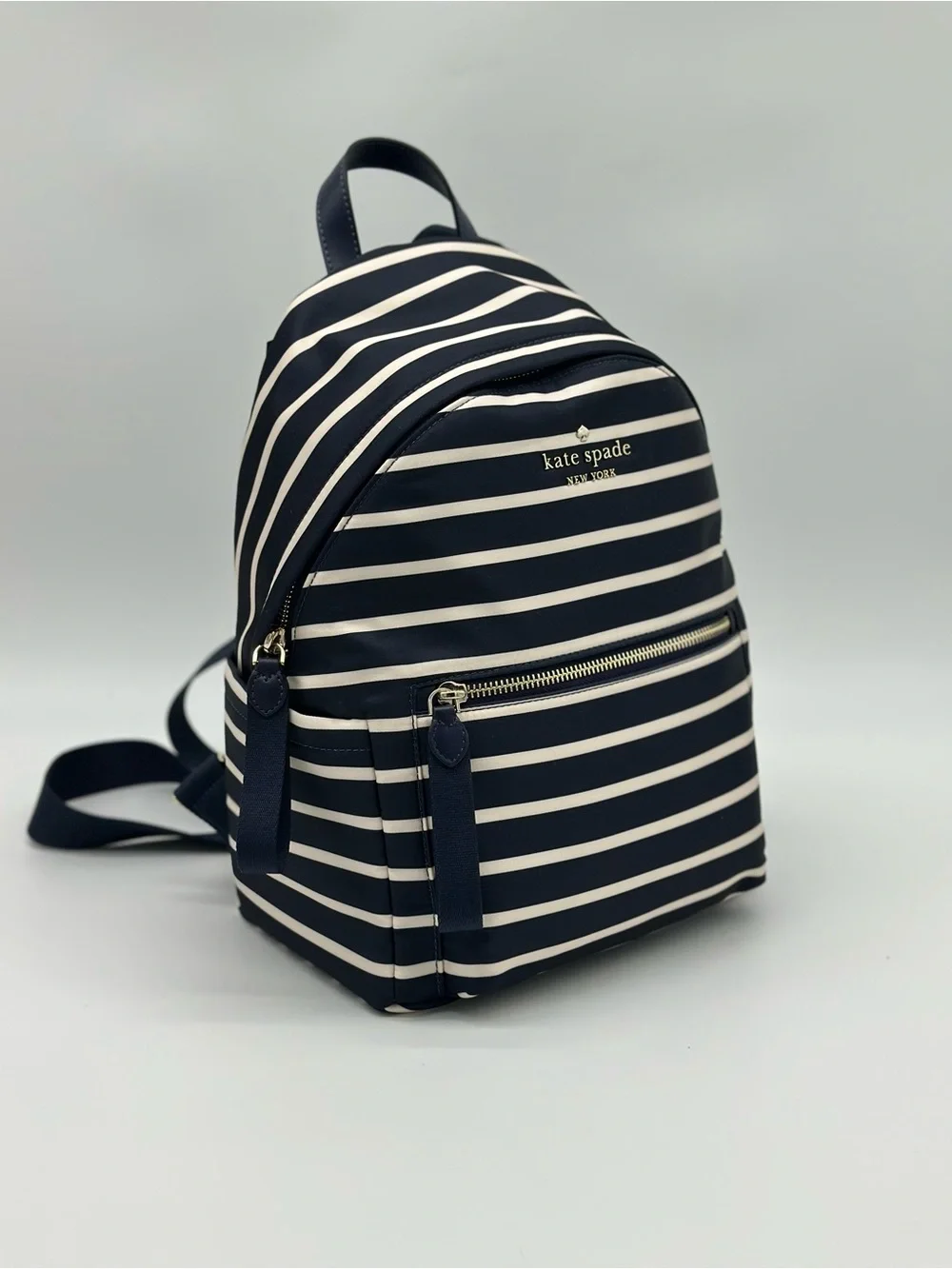 kate spade Navy and White Striped Mini Backpack